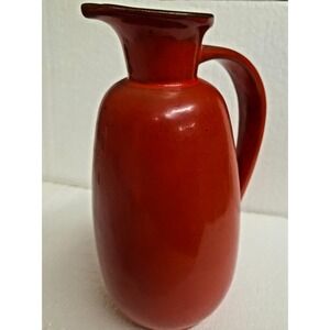 Vintage Frankoma Pottery Flaming Red Orange 24 Ounce Pitcher #835
